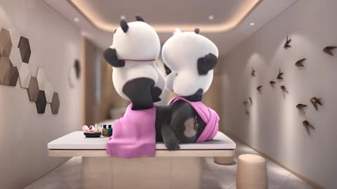 【Bamboo Panda ❤】Dundun enjoys massage | Chinese Short Animation | 熊猫班卜 #animation #Stay #funny