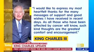 King Charles addresses cancer diagnosis for the first time