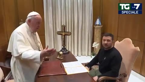 NOW - UKRAINE'S ZELENSKY MEETS POPE IN THE VATICAN. TWO SHLOMO PEDOS