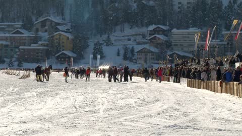 Spectator during White Turf horse race on February 23rd, 2014 in St. Moritz (Switzerland)