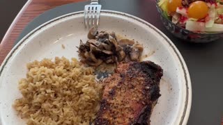 Pork Chops, Rice and Mushrooms