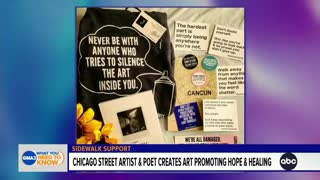 Chicago artist spreads uplifting messages on sidewalks GMA3