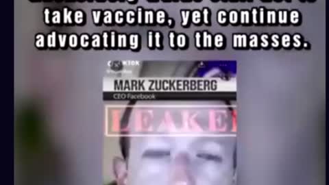 Leaked video zuch tells not to take Vax