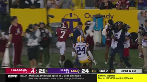 Alabama cheerleaders get knocked over like bowling pins