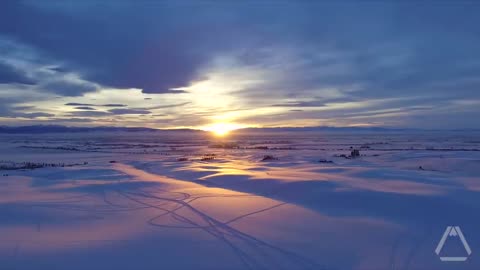 Montana Winter Sunset - 15 Second Drone Video [HD]