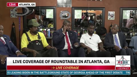 Trump Talks To Black Supporters At Barbershop In Georgia