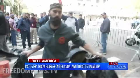 Real America - Reel Clip of The Day 'Protestors Throw Garbage on Mayor Bill de Blasio's Lawn'