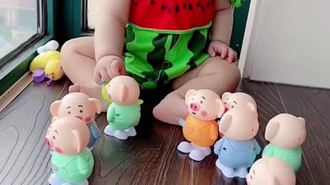 Cute baby girl playing with toys | cute babies videos