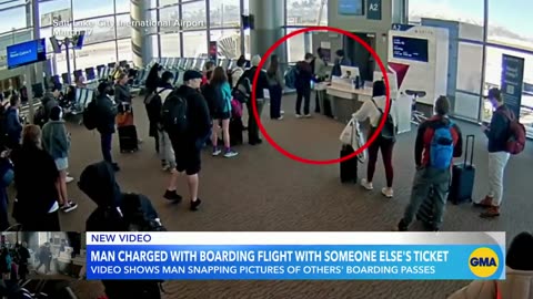 New surveillance video of man catching a without flight ticket