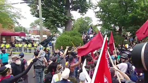 Aug 12 2017 Charlottesville 1.4.1 Antifa & far left communist chant 'We will replace you'