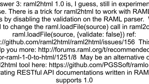 Is there a Raml 10 not 08 HTML generator
