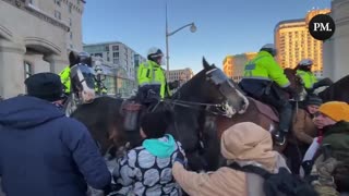 PM Justin Trudeau towards Canadian protesters .