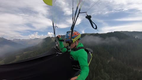 Amazing Paragliding Over The Clouds In France