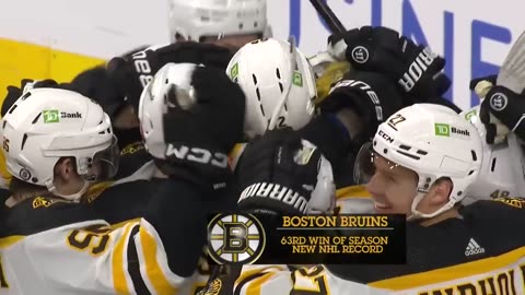 Bruins set NHL record with 63rd win of season-