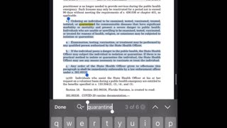 Florida SB 2006 “If there is no practical method to isolate or quarantine the individual”