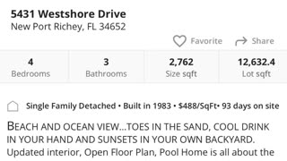 Coastal Paradise: Luxury Beachfront Home in Floramar, New Port Richey