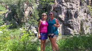 This trail has waterfalls and scenic views around Center Lake in the Black Hills of South Dakota