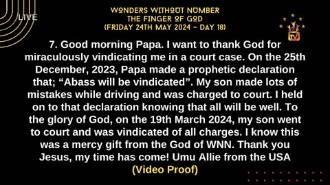 Apostle Suleman LIVE:🔥THE FINGER OF GOD || WWN #Day18 - May Edition || 24TH May , 2024