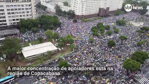 Manifestantes aliados a Bolsonaro vão às ruas no Rio de Janeiro