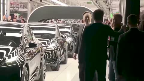 Elon Musk Drone Dance Behind the Scenes at Teslas Delivery Event 2022, Berlin Germany in 4K