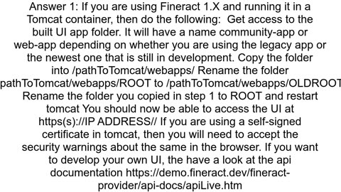 Combining Fineract on backend and mifos UI on front end