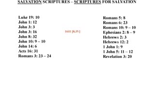 SALVATION SCRIPTURES - SCRIPTURAL KEYS TO THE KINGDOM.
