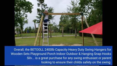 Watch Detailed Review: BETOOLL 2400lb Capacity Heavy Duty Swing Hangers for Wooden Sets Playgro...
