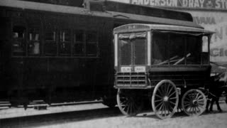 Loading Mail Car, United States Post Office (1903 Original Black & White Film)