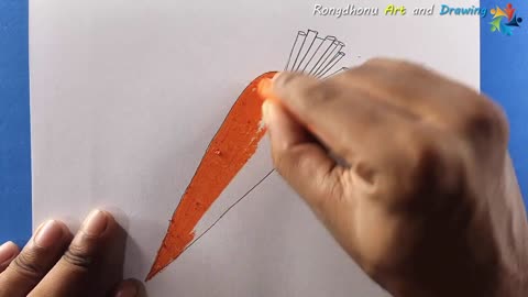 How to draw a Carrot | Drawing with Painting