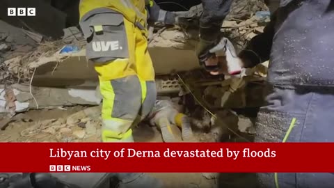 Libya flooding Calls for Derna evacuation as search for dead continues BBC News #libya #flood