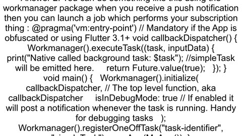 How to subscribe to a firebase topic from a flutter app when the app is in backgroundterminated sta