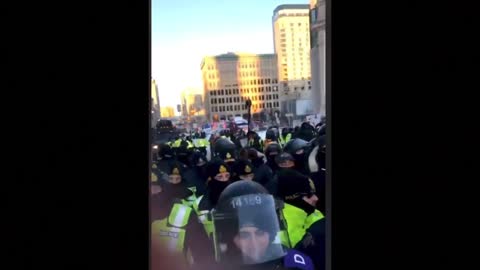 OTTAWA POLICE TRAMPLE ELDERLY PROTESTER