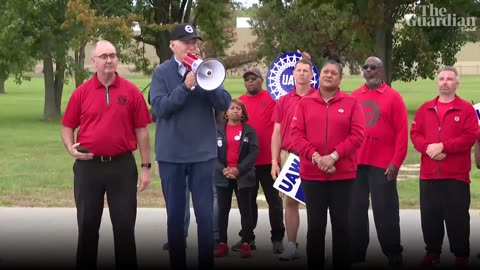 'You deserve the raise': Biden becomes first sitting US president to join picket line
