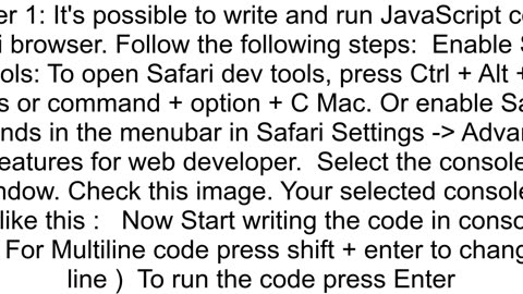 How to run javascript in Safari browser