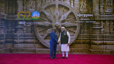 G20 Summit Delhi- African Union President Azali Assoumani arrives at Bharat Mandapam for G20 Summit