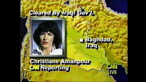 Vintage CNN - Iraq War Day 1 - Live from Baghdad (Christiane Amanpour) - Pt 9of15 - Jan 16-1991
