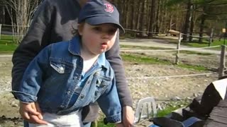 Daniel and the electric log splitter.