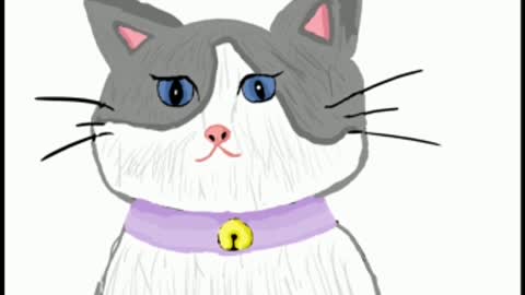 drawing a cute ragdoll cat