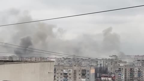 War Ukraine. Mariupol. shelling with GRAD rockets
