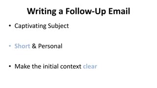 Creating Follow-Up Emails