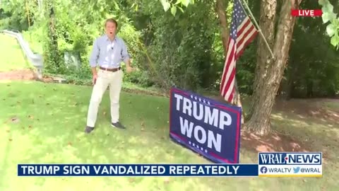 Cyclist burns 'Trump won' sign in Raleigh man's yard; Civil lawsuit filed against cyclist