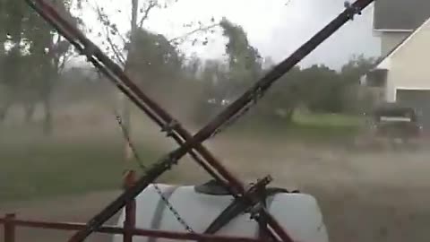 Close-range footage of tornado hitting farm in Arkwright, New York