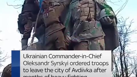#Russian #forces posed with #flags around the #southeastern #Ukrainian city of #Avdiivka on Friday,