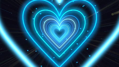 964. Animation Video💙Blue Heart Background