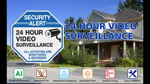 Review: Notice 24 Hour Surveillance Sign, Security Camera in Use Sign ,10” x 14” Industrial Gra...