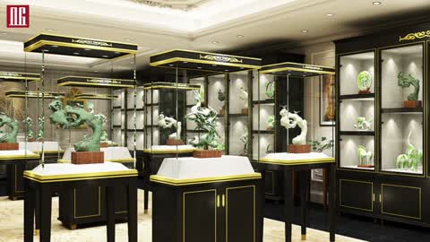 Good-looking jewelry showcases are also very high-end for jade