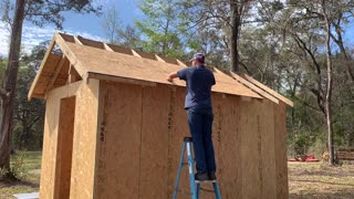 Building the roof on our new chicken coop!