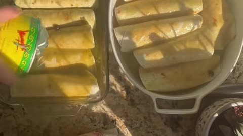 Green chili chicken enchiladas