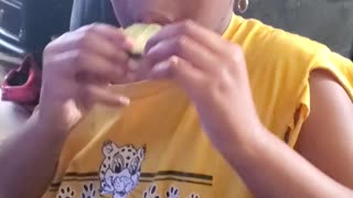 Daughter doing the lime challenge