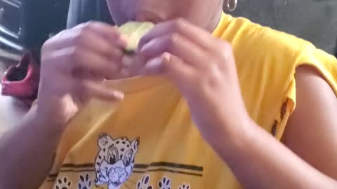 Daughter doing the lime challenge